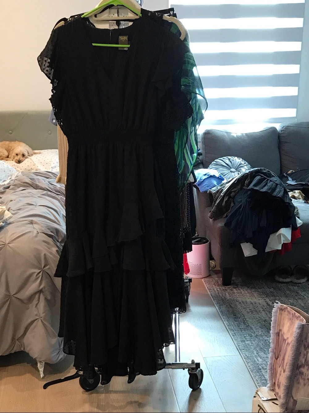 Taylor Black Ruffle Tiered Maxi Dress